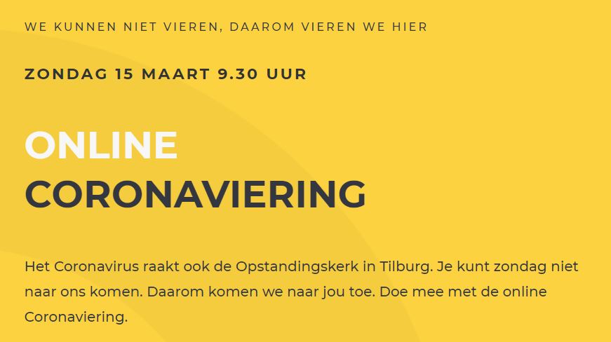 Coronaviering Tilburg zondag live op internet